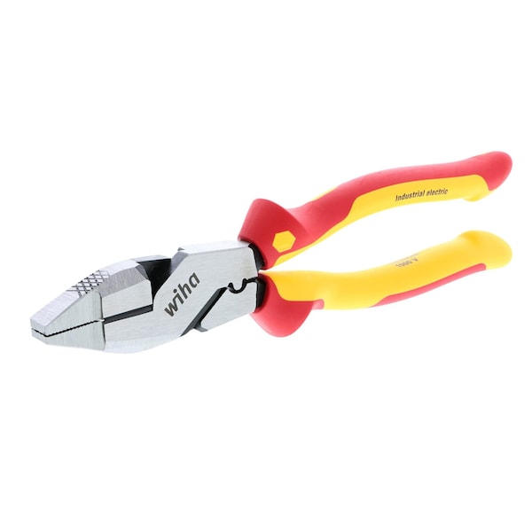 Wiha Insulated Industrial NE Style Linemans Pliers with Crimpers 9.5-in. - 32948