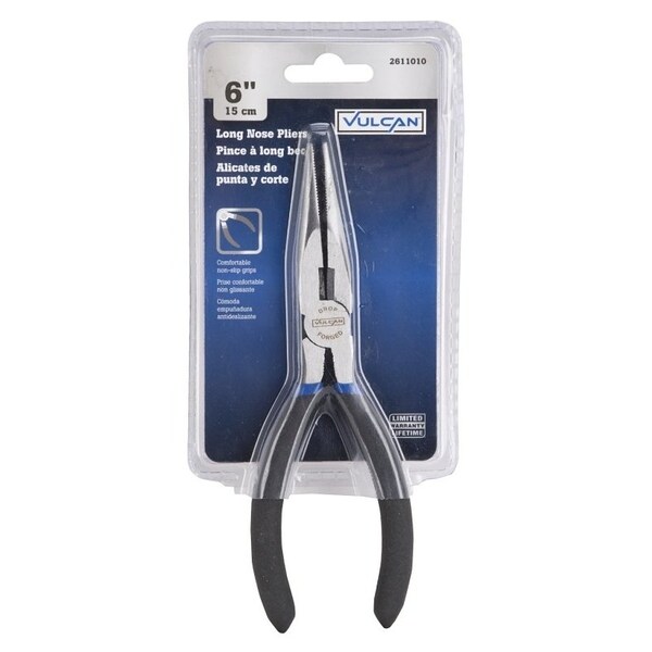 Vulcan Plier, 6-1/4 in OAL, 1.6 mm Cutting Capacity, 4.7 cm Jaw Opening, Black Handle, 3/4 in W Jaw, 2 in L Jaw - PC920-34
