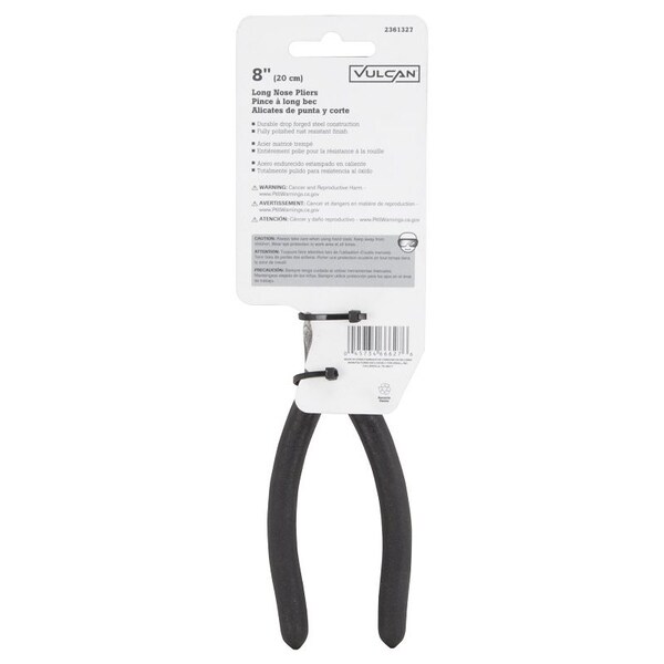 Vulcan Plier, 8 in OAL, 1.6 mm Cutting Capacity, 5 cm Jaw Opening, Black Handle, 7/8 in W Jaw, 2-1/2 in L Jaw - JL-NP009
