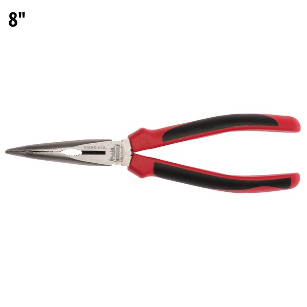 Teng Tools MB463-8T 8" Mega Bite TPR Grip Bent Long Nose Pliers - MB463-8T