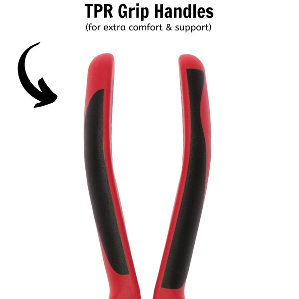 Teng Tools MB463-8T 8" Mega Bite TPR Grip Bent Long Nose Pliers - MB463-8T