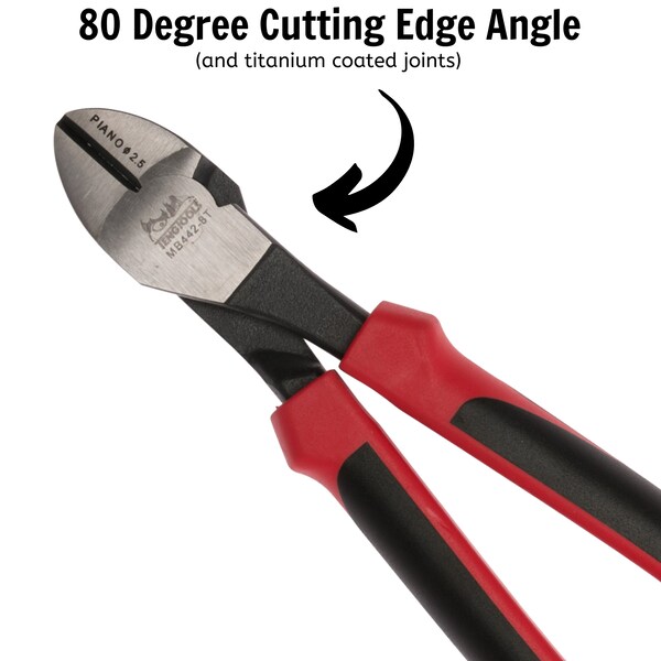 Teng Tools 8" TPR Grip Heavy Duty Mega Bite Side Cutting Pliers - - MB442-8T