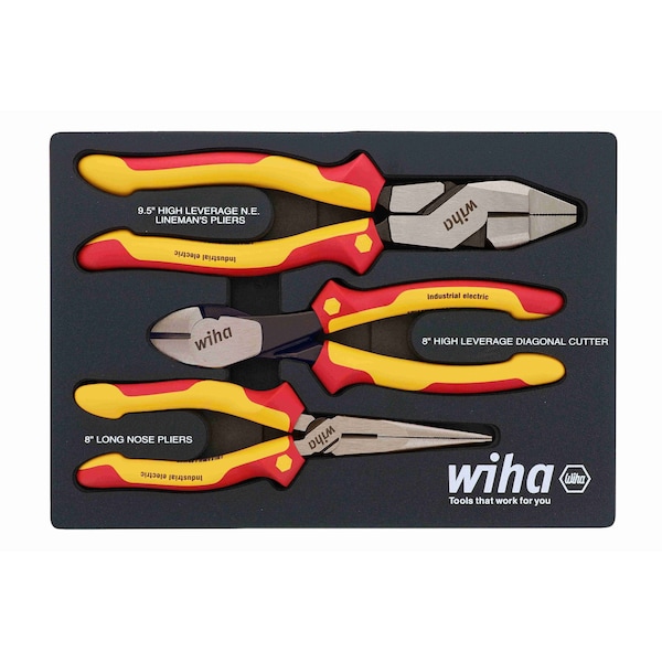 Wiha Insulated Pliers and Cutters Tray 3 pcs - 32960