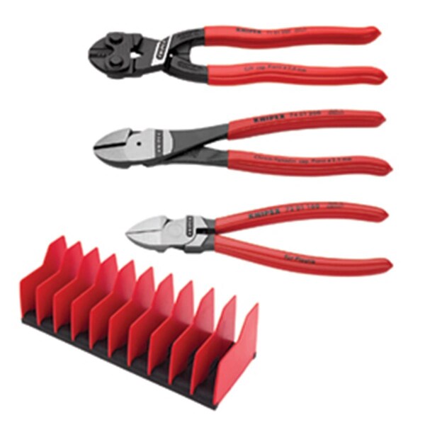 Knipex Cutting Pliers Set with Free 10 Piece Tool Holder - 3 Piece - KNT-9K0080137US