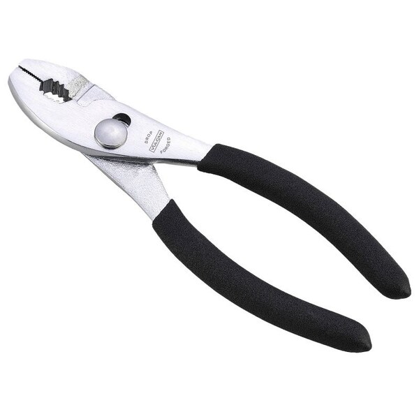 Vulcan Slip Joint Plier, 6 in OAL, 1 in Jaw Opening, Black Handle, Non-Slip Handle, 1 in W Jaw, 7/8 in L Jaw - JL-NP001