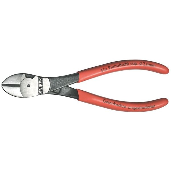 Knipex 7 1/4 in 74 High Leverage Diagonal Cutting Plier Standard Cut Oval Nose Uninsulated - 74 01 180 SBA