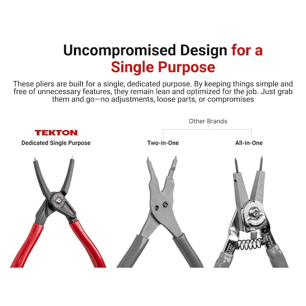 Tekton 7 Inch 90-Degree Internal and External Retaining Ring Pliers Set, 2-Piece 0.070 in. Tips - PRR90004