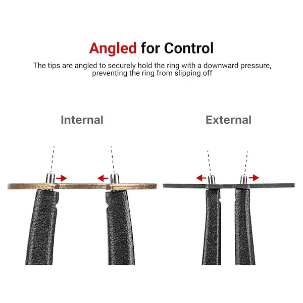 Tekton 7 Inch 90-Degree Internal and External Retaining Ring Pliers Set, 2-Piece 0.070 in. Tips - PRR90004