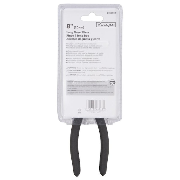 Vulcan Plier, 8 in OAL, 1.6 mm Cutting Capacity, 5.2 cm Jaw Opening, Black Handle, 7/8 in W Jaw, 2-1/2 in L Jaw - PC920-35