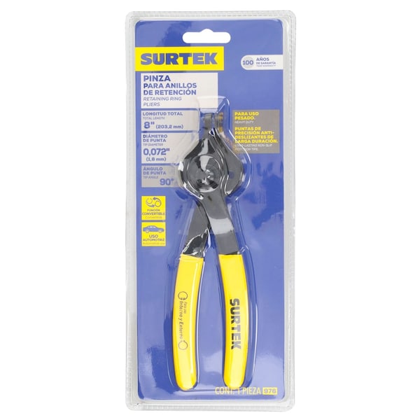 Surtek Convertible Retaining Ring Plier 90 Degrees 1.7 Mm - 976