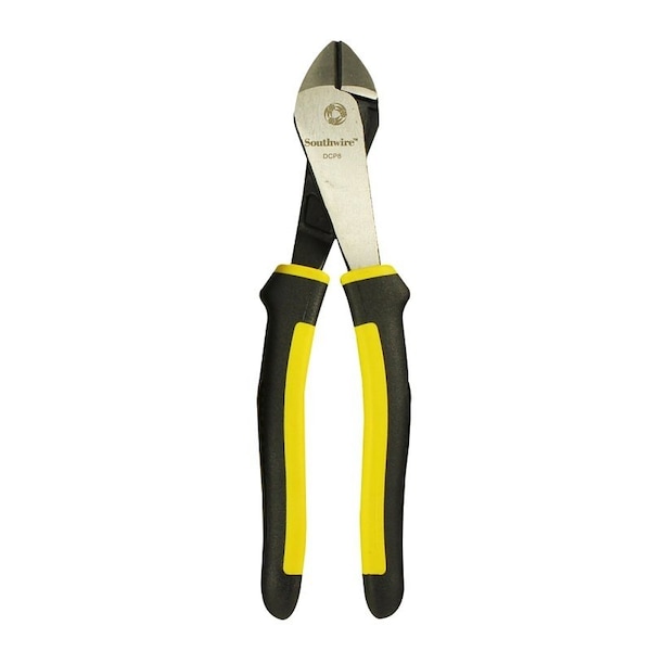 Southwire High-Leverage Cutting Plier, 8 in OAL, Black/Yellow Handle, Comfort Grip Handle - DCP8