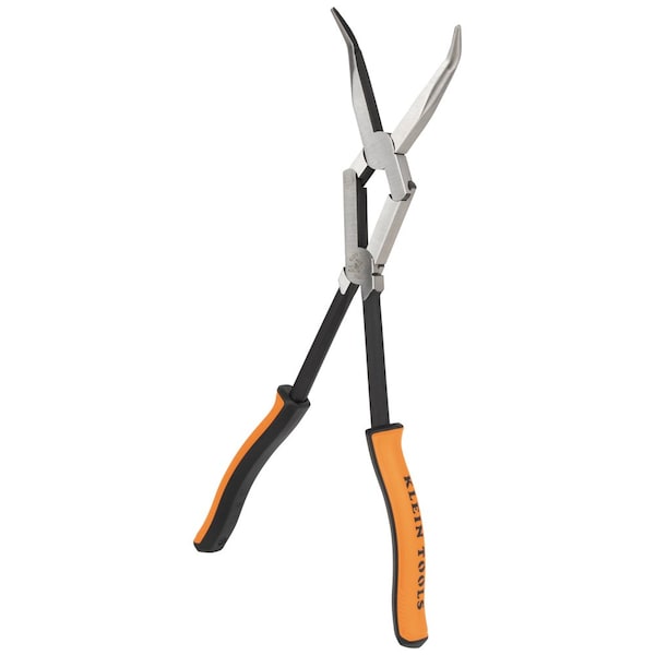 Klein Tools Pliers, Long Reach Needle Nose Pliers, Bent Nose, 13-Inch - 71401