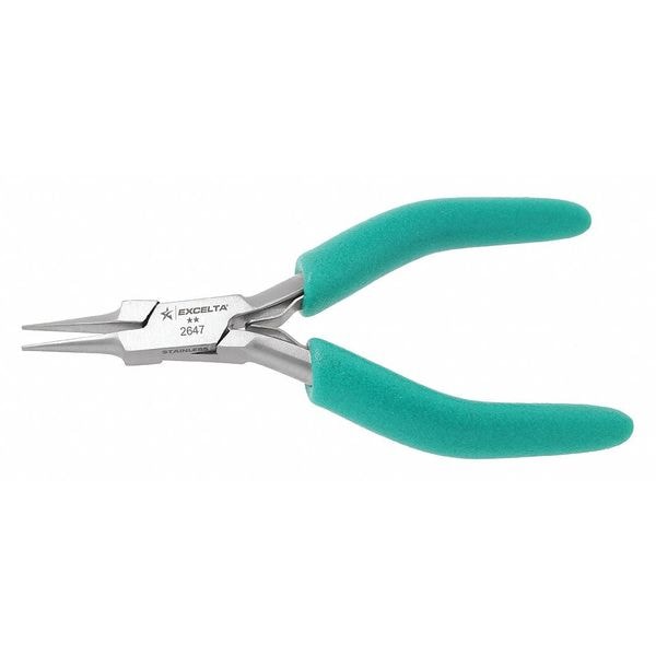 Excelta 4 3/4 in TealShield(TM) Needle Nose Plier Standard Cushioned Grip Handle - 2647