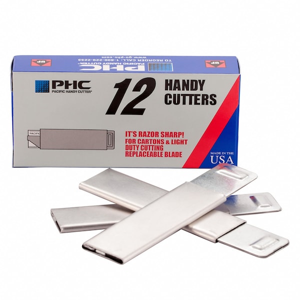 Pacific Handy Cutter 4 in General Purpose Fixed Blade Utility Box Cutter, Aluminum, 12PK - HC900