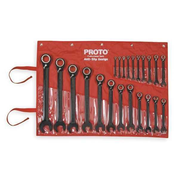 Proto Ratcheting Wrench Set, Metric, 6 mm to 36 mm, 22-Piece - JSCVM-22S