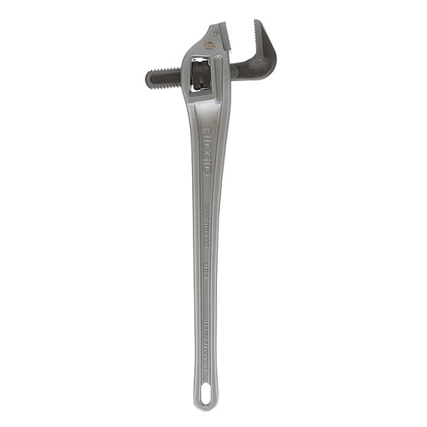 Ridgid 24" Aluminum Offset Pipe Wrench, Narrow Hook Jaw Parallel to Handle for Tight Spaces and Overhead - 31130