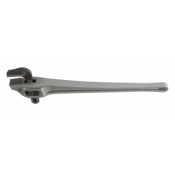 Ridgid 24" Aluminum Offset Pipe Wrench, Narrow Hook Jaw Parallel to Handle for Tight Spaces and Overhead - 31130