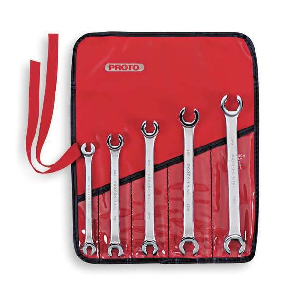 Proto 5 Piece Metric Double End Flare Nut Wrench Set - 6 Point - J3700M
