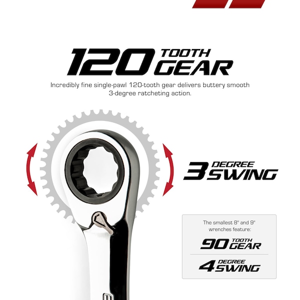 Non Stop Auto Tools 10mm Ultrafine 120Tooth Reversible Ratcheting Combination Wrench - NS71010