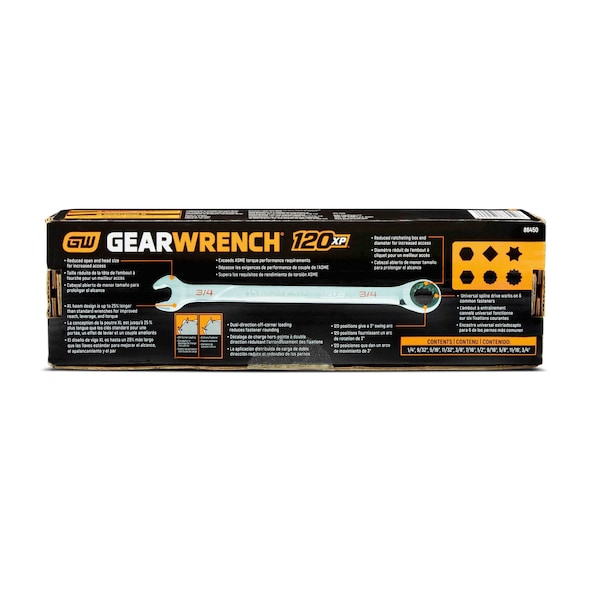 Gearwrench 11 Piece 120XP Universal Spline XL Ratcheting Combination SAE Wrench Set - 86450
