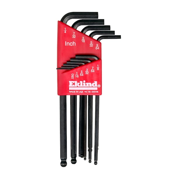 Eklind 11 Piece SAE Long Ball End Hex-L Hex Key Set - 13211