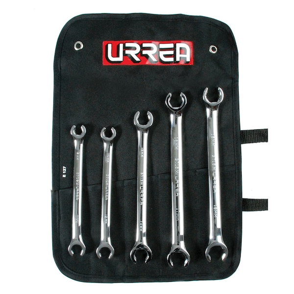 Urrea Full polished flare nut wrenches (Set of 5 pieces), metric. - 3700M