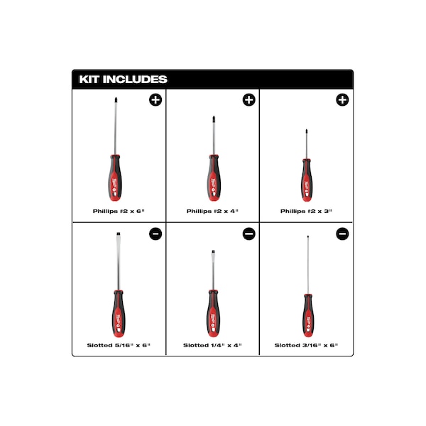 Milwaukee Tool 6 pc. Tri-Lobe Screwdriver Set - 48-22-2706