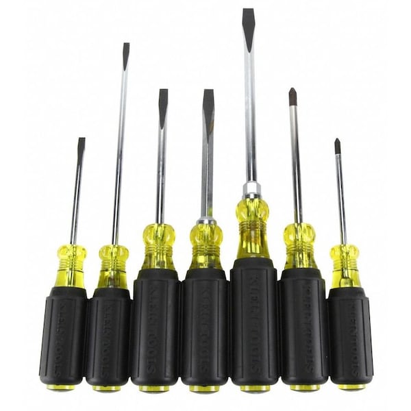 Klein Tools Screwdriver Set, General Purpose, Slotted and Phillips Tip, Steel Shank, Ergonomic Grip, 7-Piece - 85076