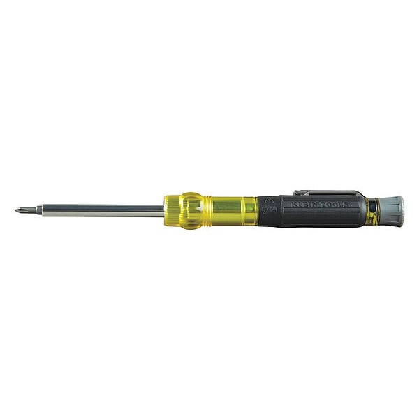 Klein Tools Multi-Bit Electronics Pocket Screwdriver, SAE, 4-In-1 #0, #00, 1/8 in, 3/32 in, 6 1/2 in L - 32614