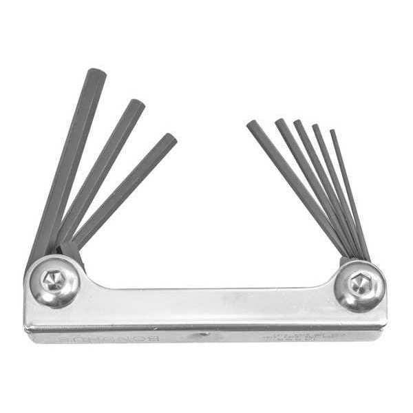 Bondhus 8 Piece SAE Fold-Up Hex Key Set, 14590 - 14590
