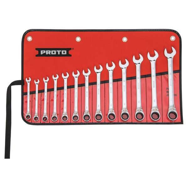 Proto Combination Ratcheting Wrench Set. Alloy Steel, 13 Tools - JSCVMT-13S