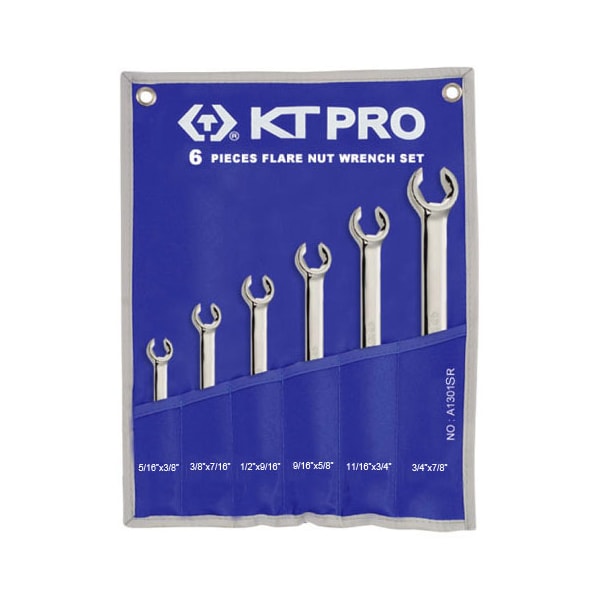 Kt Pro Tools Flare Nut Wrench Set, SAE, 6 Piece - A1301SR