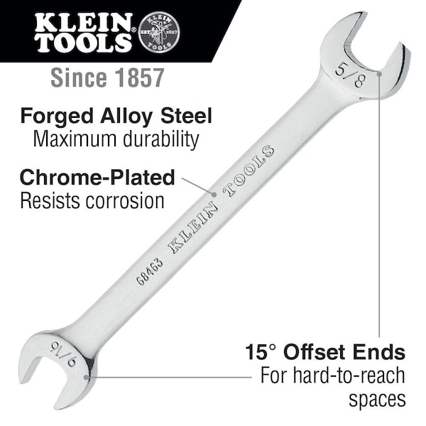 Klein Tools Open-End Wrench Set, 7-Piece - 68452