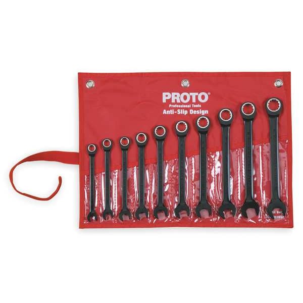Proto Ratcheting Wrench Set, Metric, 10 mm to 19 mm, 10-Piece - JSCRM-10S