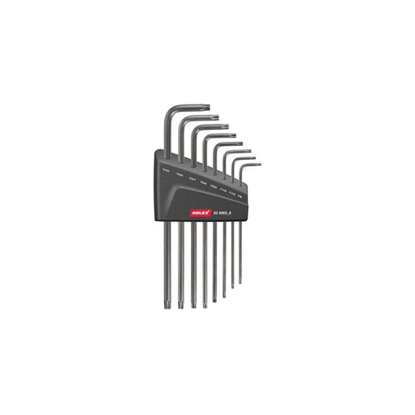 Holex Torx L-wrench with Center Hole Set, 8 Pc, TX9 to TX40 - 625065 8