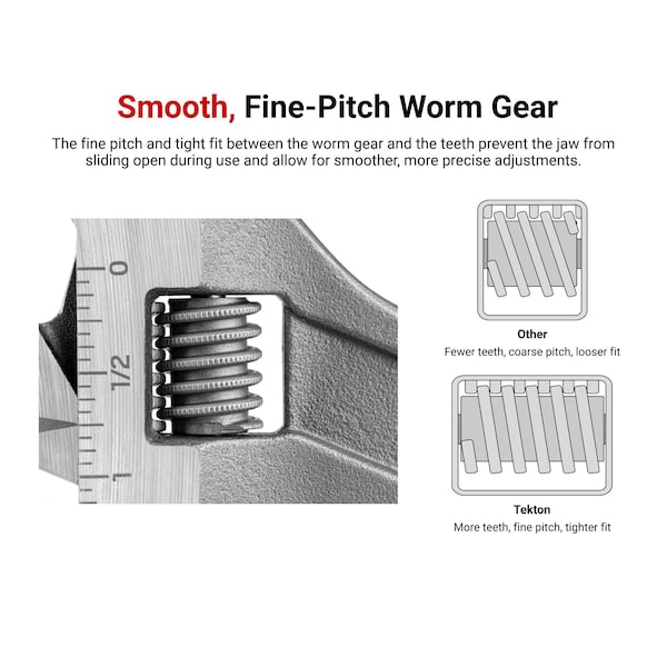 Tekton 9'' Wide-Jaw Adjustable Wrench, 1-1/2'' Capacity - WSA04222