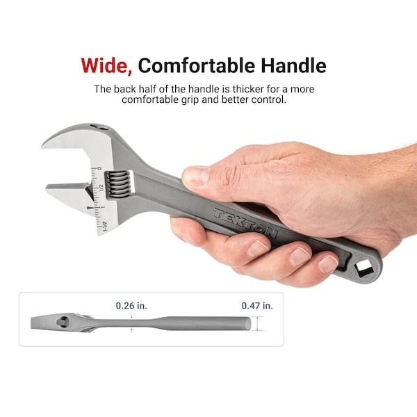 Tekton 9'' Wide-Jaw Adjustable Wrench, 1-1/2'' Capacity - WSA04222