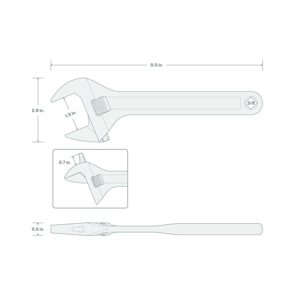 Tekton 9'' Wide-Jaw Adjustable Wrench, 1-1/2'' Capacity - WSA04222