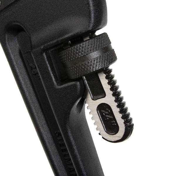 Steelman 24Inch HeavyDuty Cast Aluminum Straight Handle Pipe Wrench - 60875