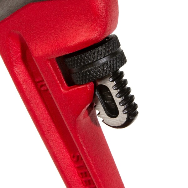 Steelman 10Inch HeavyDuty Cast Iron Straight Handle Pipe Wrench - 60883