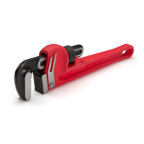 Steelman 10Inch HeavyDuty Cast Iron Straight Handle Pipe Wrench - 60883