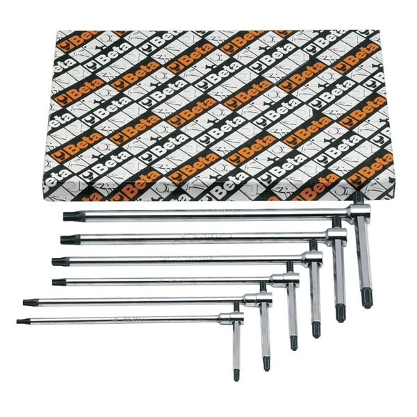 Beta 951TX/S6 Set of 6 Sliding T-Handle Torx Keys, Fast Spinning Action T8 - T30 - 009510866