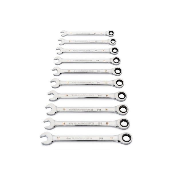 Gearwrench 12 Piece 90-Tooth 12 Point Metric Combination Ratcheting Wrench Set - 86927