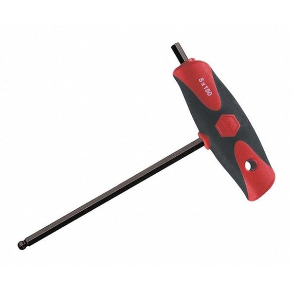 Wiha Metric Soft Grip Dual Drive T-Handle Ball Hex Key, 10 mm Tip Size - 33458