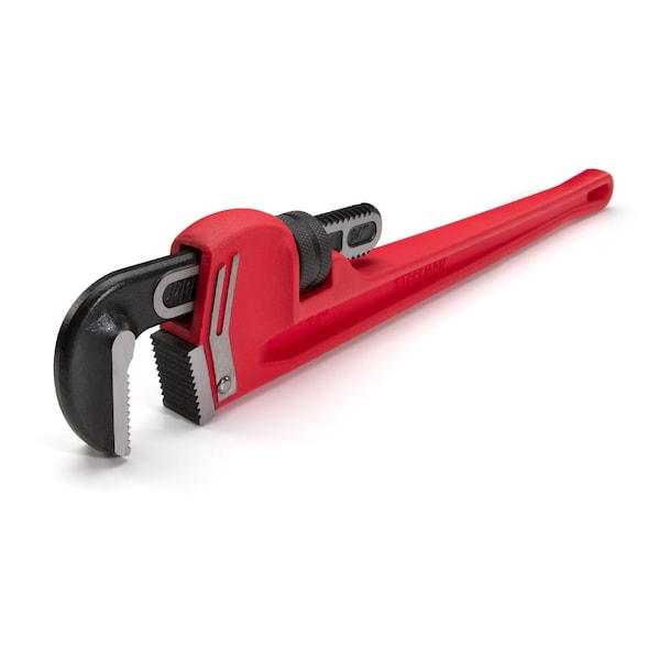Steelman 24Inch HeavyDuty Cast Iron Straight Handle Pipe Wrench - 60880