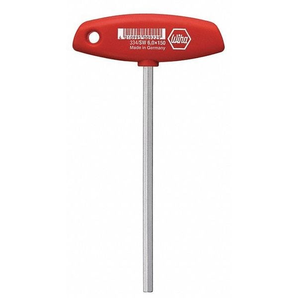 Wiha Metric Comfort Grip T-Handle Hex Key, 4 mm Tip Size - 33408