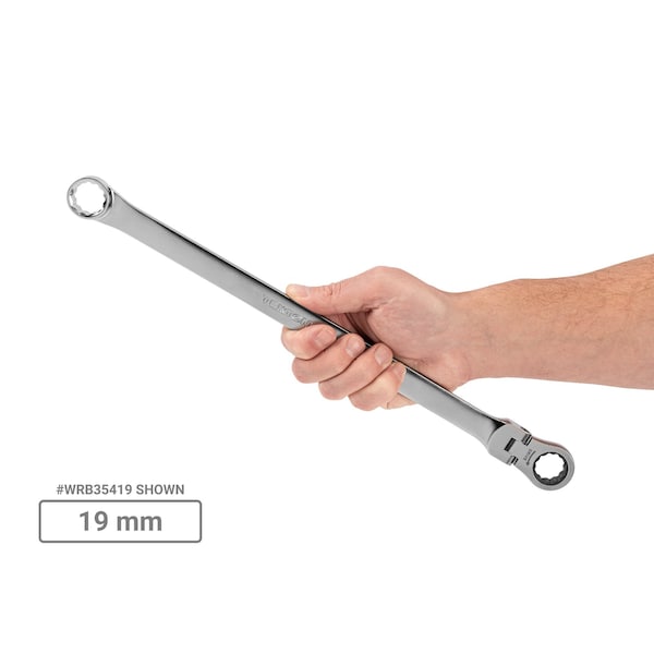 Tekton Long Fixed/Flex Head 12-Point Ratcheting Box End Wrench Set, 19-Piece, 6-24 mm - WRB95004
