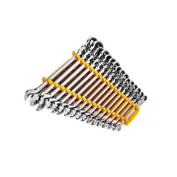 Gearwrench 16 Piece 90-Tooth 12 Point Flex Head Ratcheting Combination Metric Wrench Set - 86728
