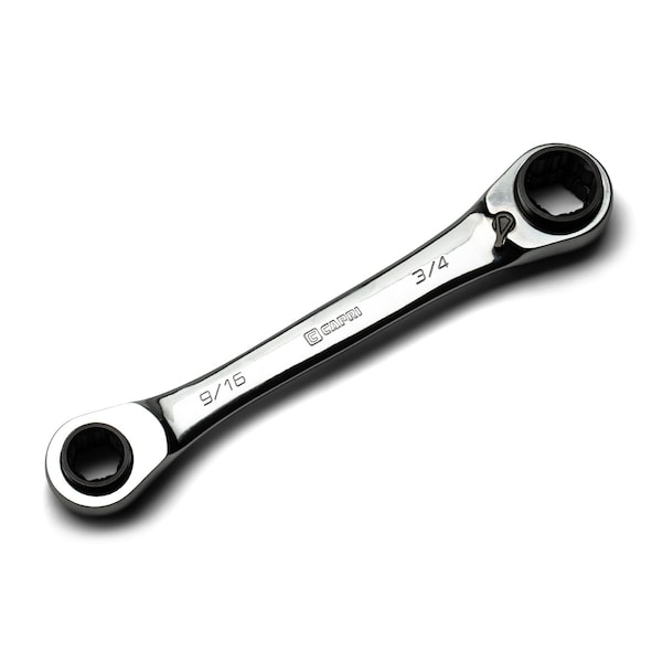 Capri Tools 4-in-1 120-Tooth Box End Reversible Ratcheting Wrench, 9/16, 5/8, 11/16, 3/4 in., SAE - CP11883