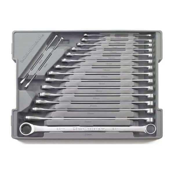 Gearwrench 17 Piece 72-Tooth 12 Point XL GearBox Double Box Ratcheting Metric Wrench Set - 85989